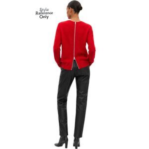 The Kooples Red Mohair Open Knit Back Zip Sweater Size Large Sheer EUC